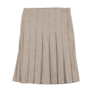 CCB Oatmeal Short Pleat Wrap Skirt