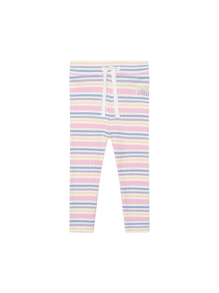 Multicolor Rainbow Stripe Ribbed Legging