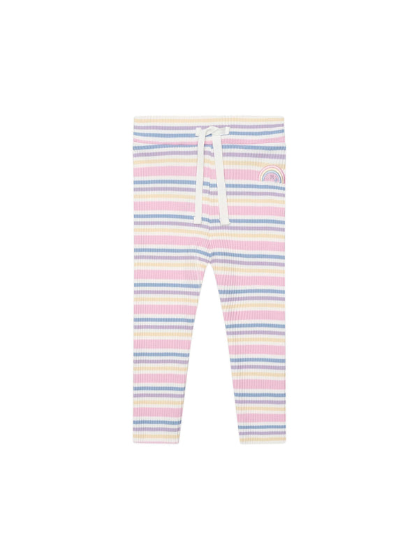 Multicolor Rainbow Stripe Ribbed Legging