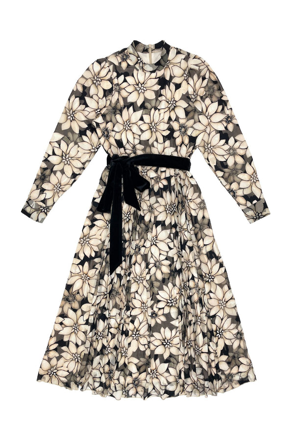 Beige Floral Judith Dress
