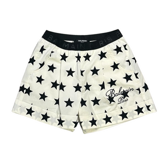 White and Black Star Shorts