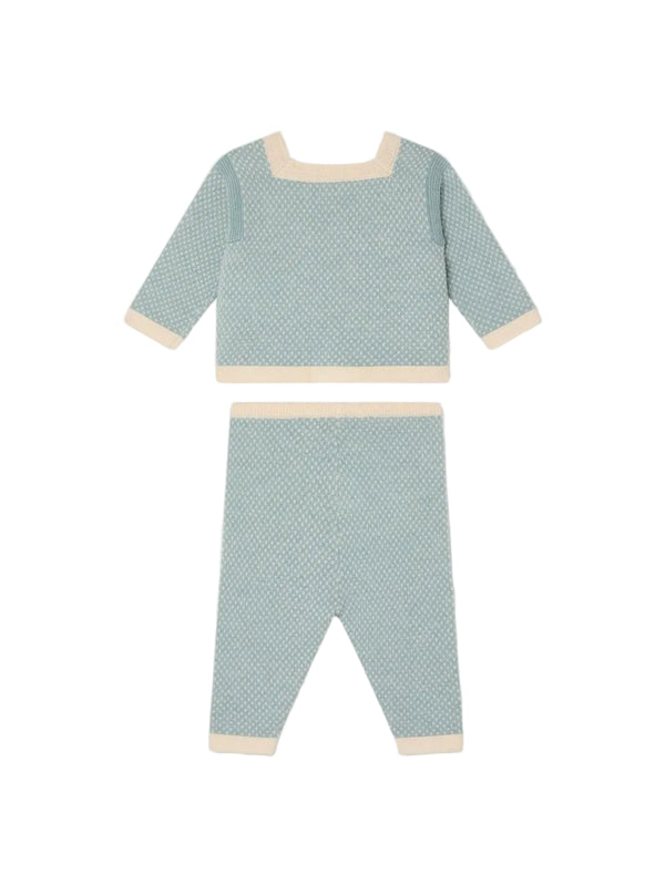 Blue and Ivory Baby Knit Joe Ensemble