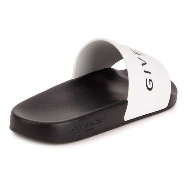 White Givenchy Logo Slides
