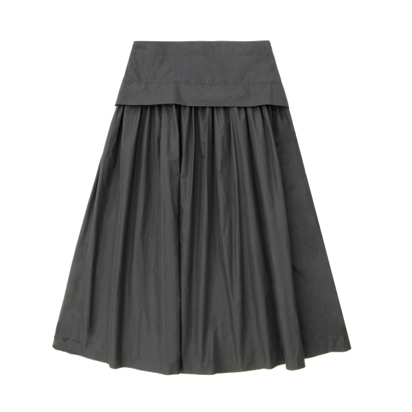 Black Taffeta Drop Waist Skirt