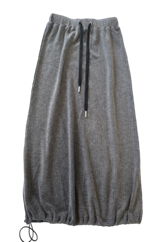 Grey Ribbed Maxi Skirt