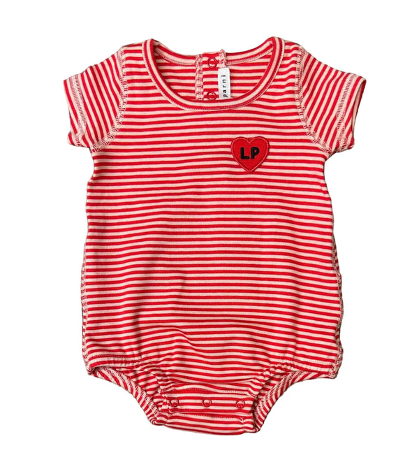 Coral and Pink Baby Striped Onesie