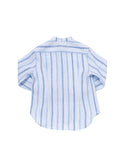 Blue Baby Mandarin Striped Linen Shirt