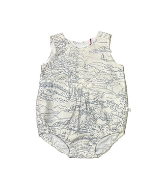 White and Blue Nico Romper