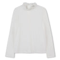 Off White Ruffle Trim Turtleneck