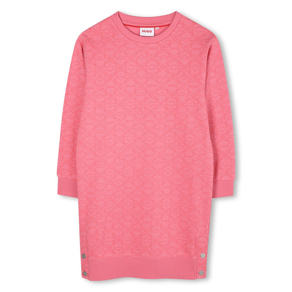 Raspberry Printed Sweatshirt Dress
