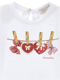 White Hanging Hearts Tee