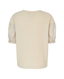 Beige Puff Sleeve Tee