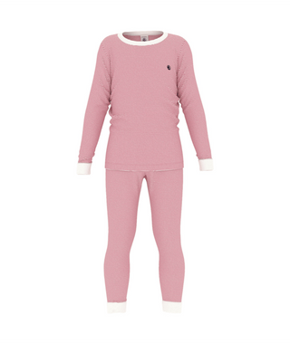 Pink and White Striped Pajama Set