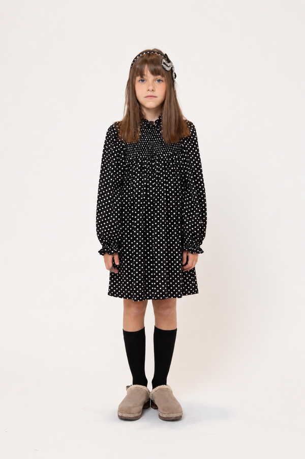 Black and White Polka Dot Girella Long Length Dress