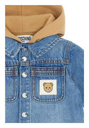 Blue Button Down Hooded Jacket