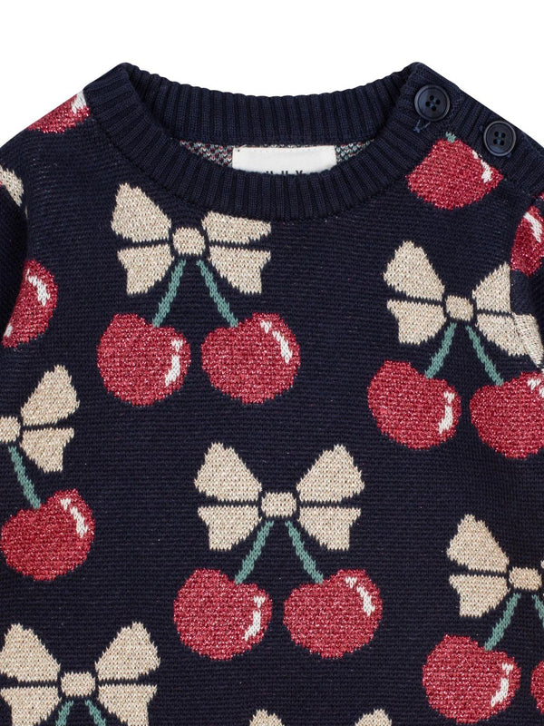 Indigo Cherry Pie Knit Sweater