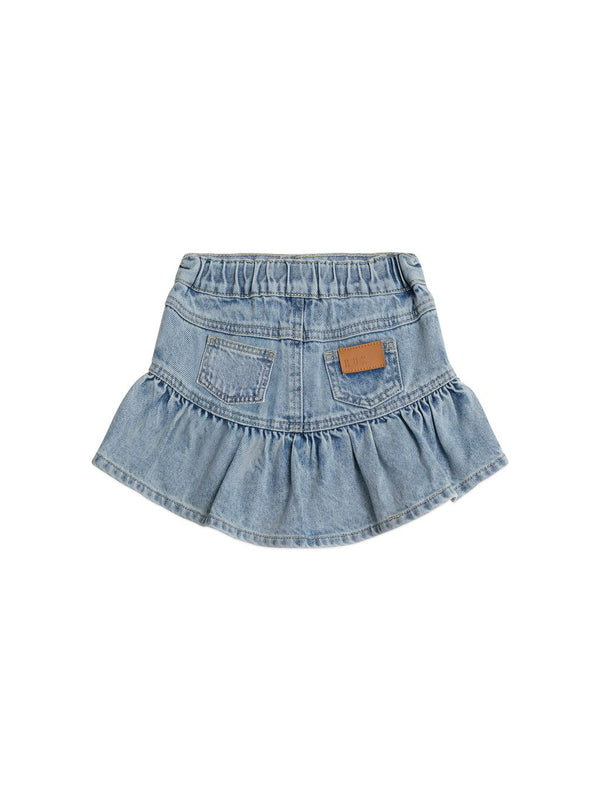 Blue Denim Frilly Skirt