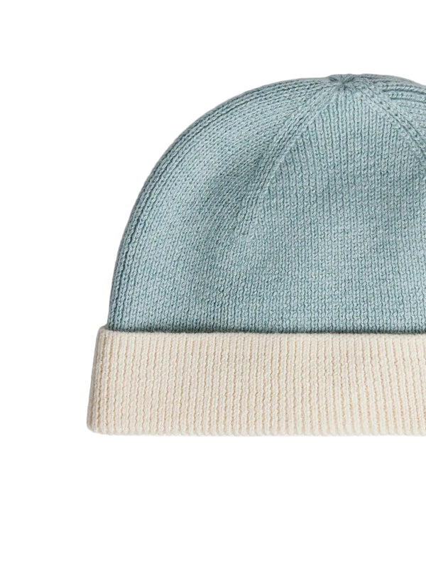 Blue and Ivory Baby Knit Hat