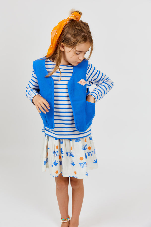 Electric Blue Striped Long Sleeve Tee