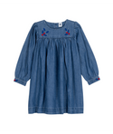 Blue Denim Flower Detail Dress