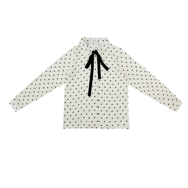 Cream and Black Polka Dot Blouse