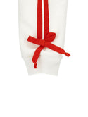 White Heart with Red Bow Trim Crewneck