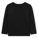 Black Rhinestone Logo Long Sleeve Tee