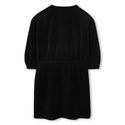 Black Velour Logo 3/4 Sleeve Dress