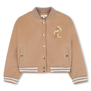 Beige Wool Varsity Jacket