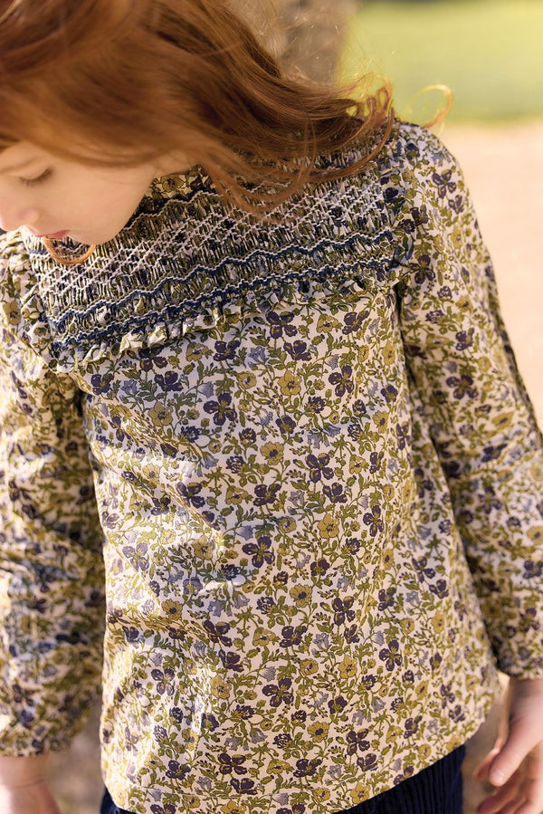 Olive Floral Liberty Blouse