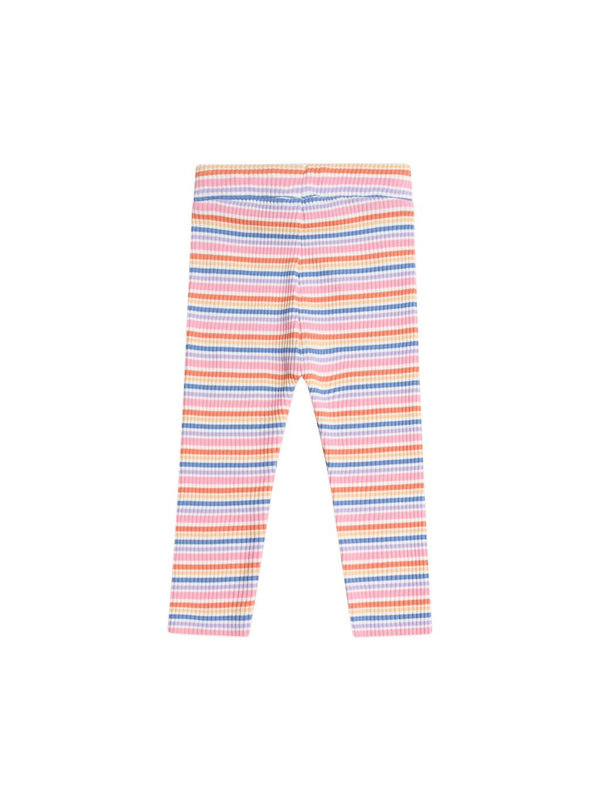 Multicolor Rainbow Ribbed Leggings
