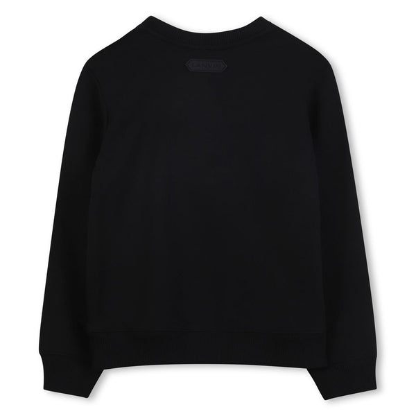 Black with Beige Logo Crewneck