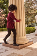 Burgundy Elbow Patch Cardigan