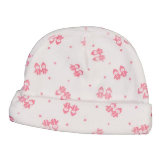 White and Pink Velvet Fancy Lutin Beanie
