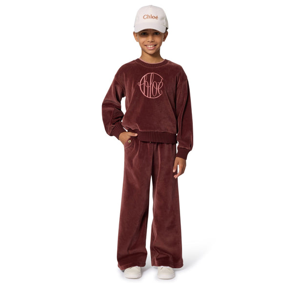 Crimson Velour Logo Crewneck