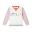 White Pink Stella Patches Crewneck