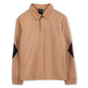 Sand Argyle Elbow Long Sleeve Polo