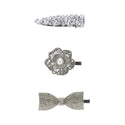 White and Silver Crystal Bijoux Hair Clips