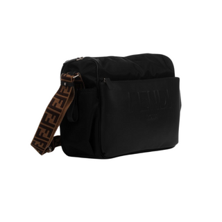 F Black Brown Logo Diaper Bag