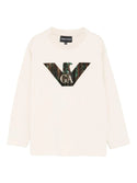 Beige Amrani Logo Graphic Long Sleeve Tee