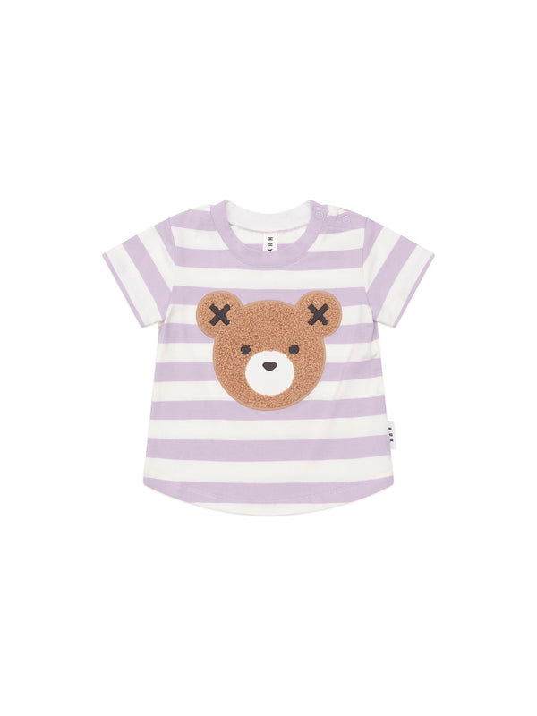 Purple and White Stripe Furry Hux Tee