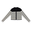 Black and Cream Ribbed Cardigan