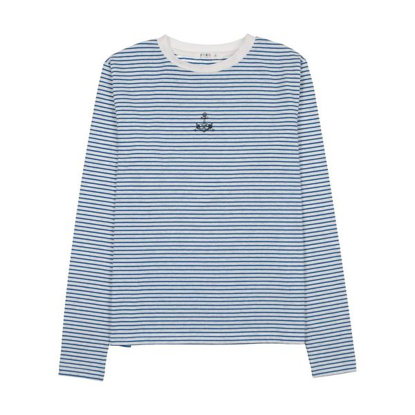 Light Blue Striped Long Sleeve Tee