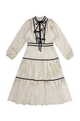 White with Black Dots Penelopy Dress