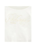 White Embroidered Logo Tee