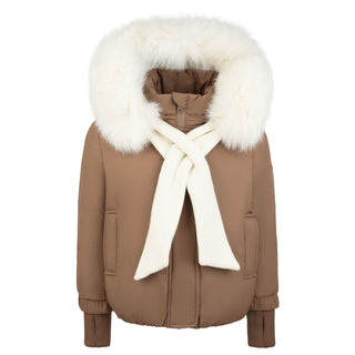 Tan with Ivory Shawl Jacket