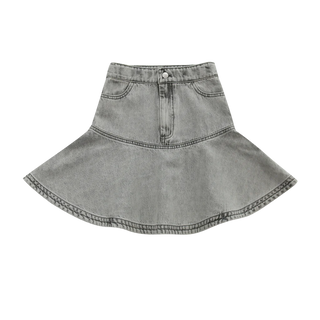 Grey Denim Short Skirt