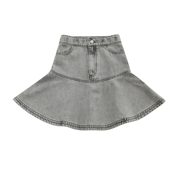 Grey Denim Short Skirt