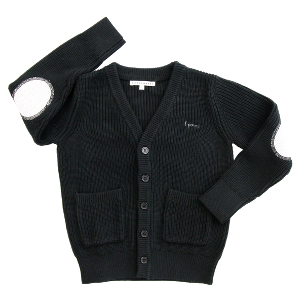 Black Elbow Patch Cardigan