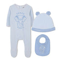 Pale Blue Elephant 3pc Footie Gift Set